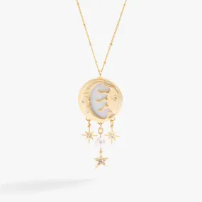 Moon and Sun Multicharm Necklace