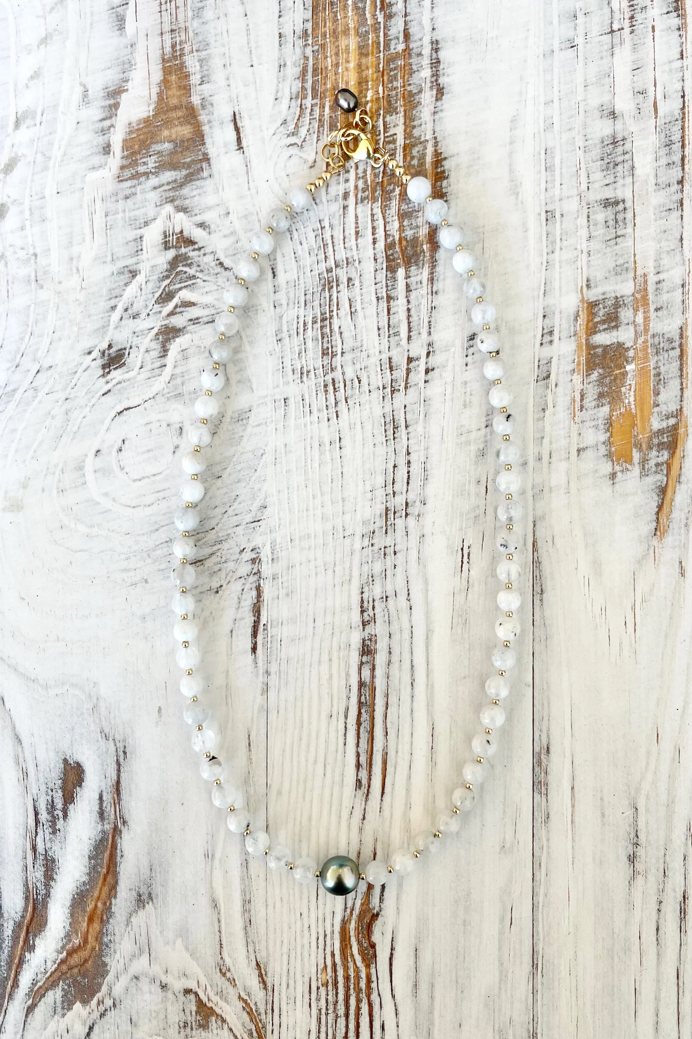 Moonstone Tahitian Wrap Bracelet / Necklace