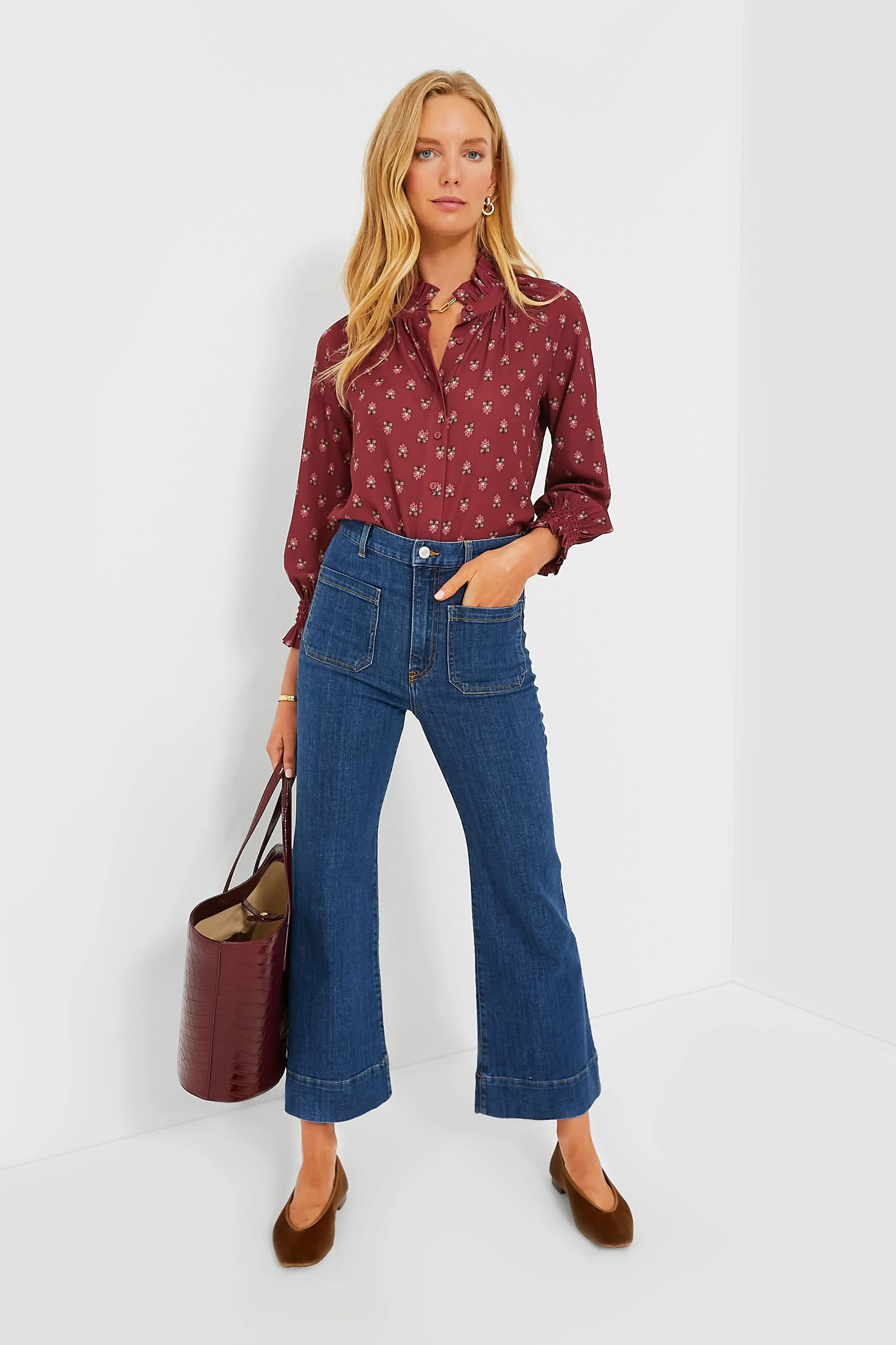 Mulberry Half Drop Schuyler Blouse