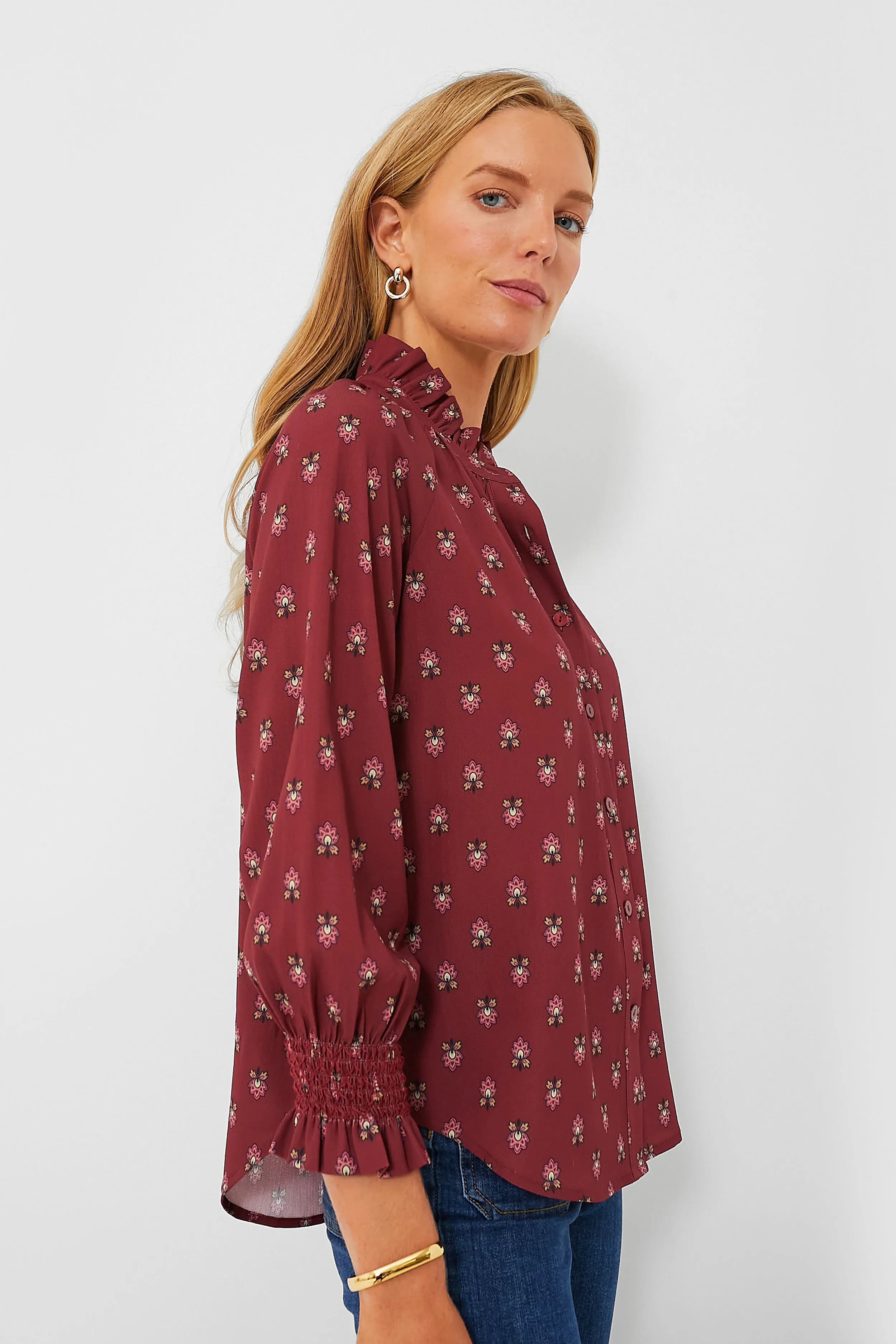 Mulberry Half Drop Schuyler Blouse