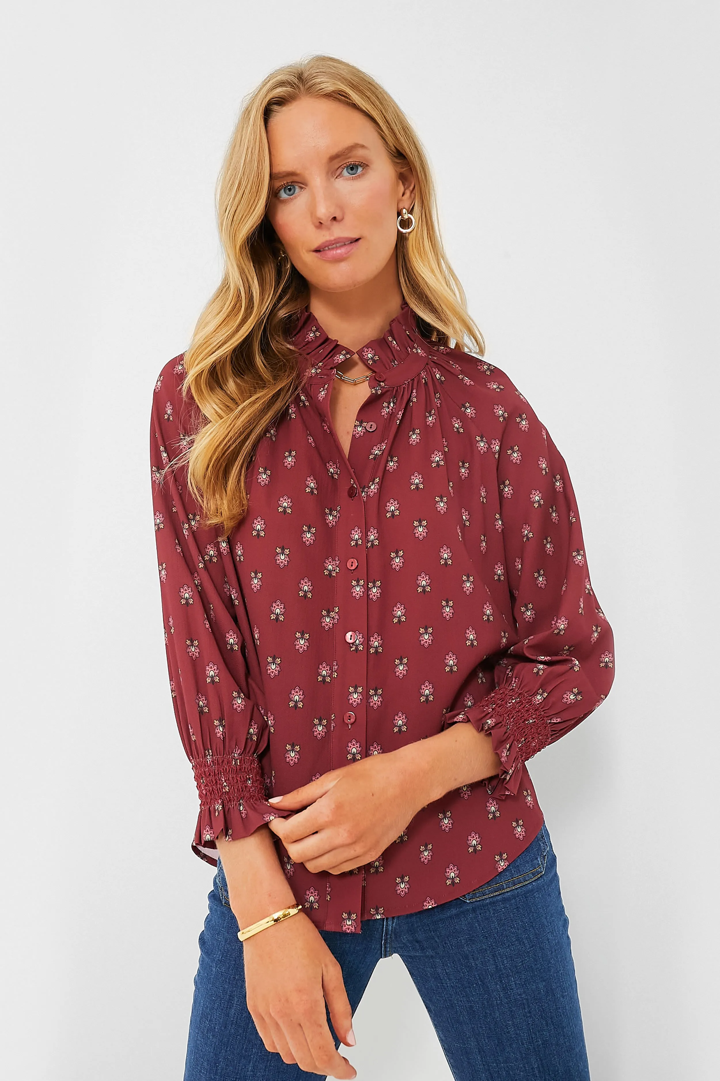 Mulberry Half Drop Schuyler Blouse