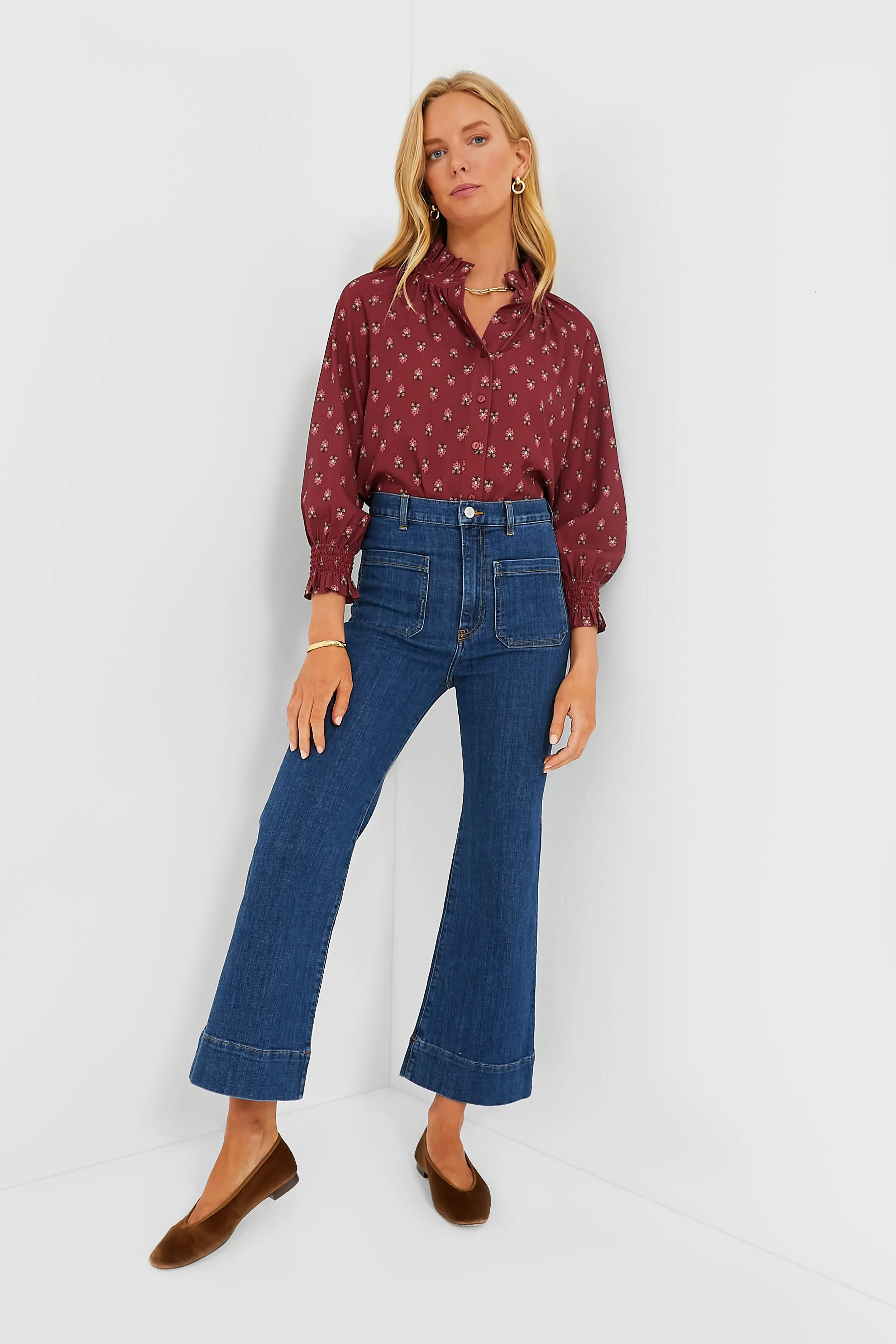 Mulberry Half Drop Schuyler Blouse