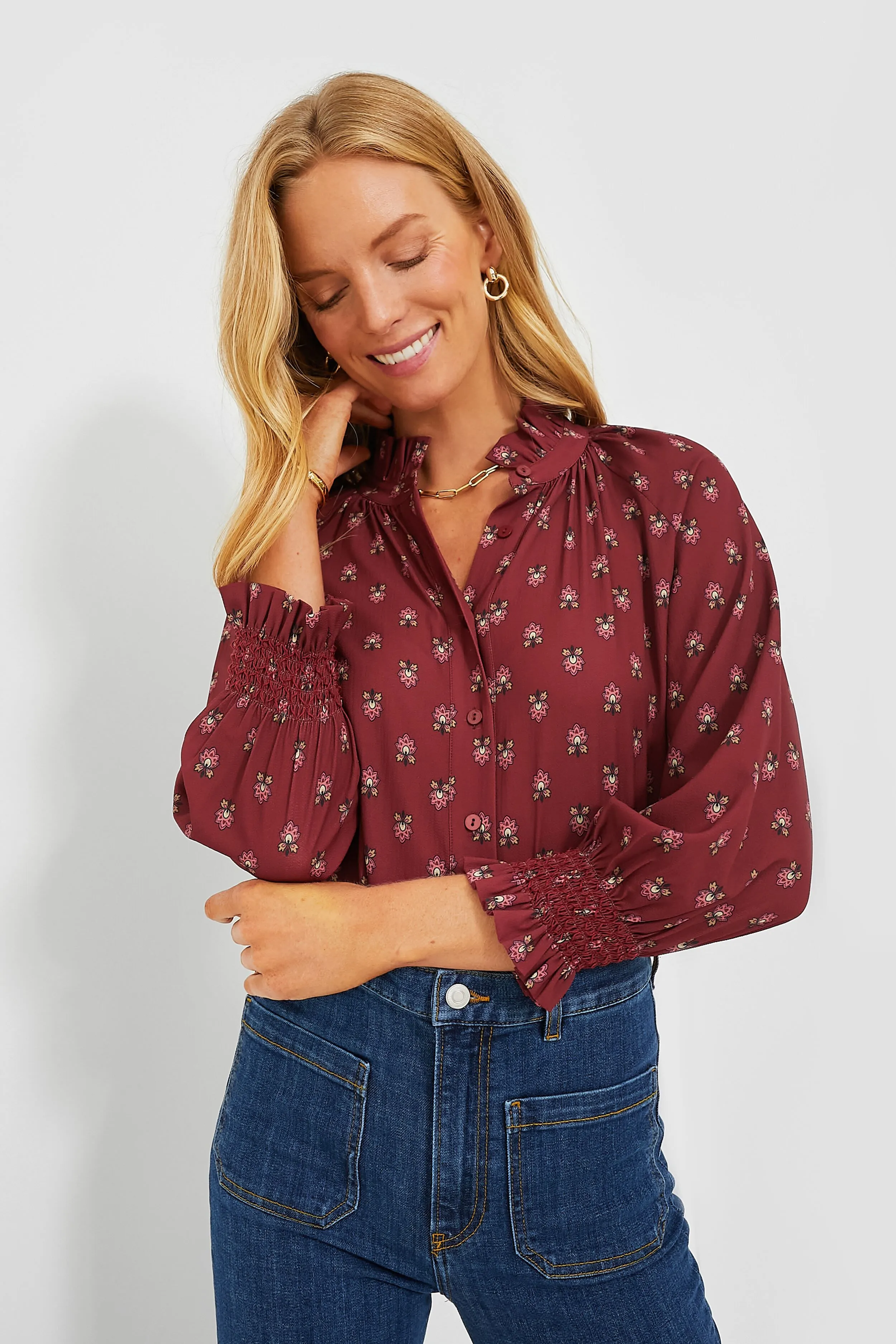 Mulberry Half Drop Schuyler Blouse