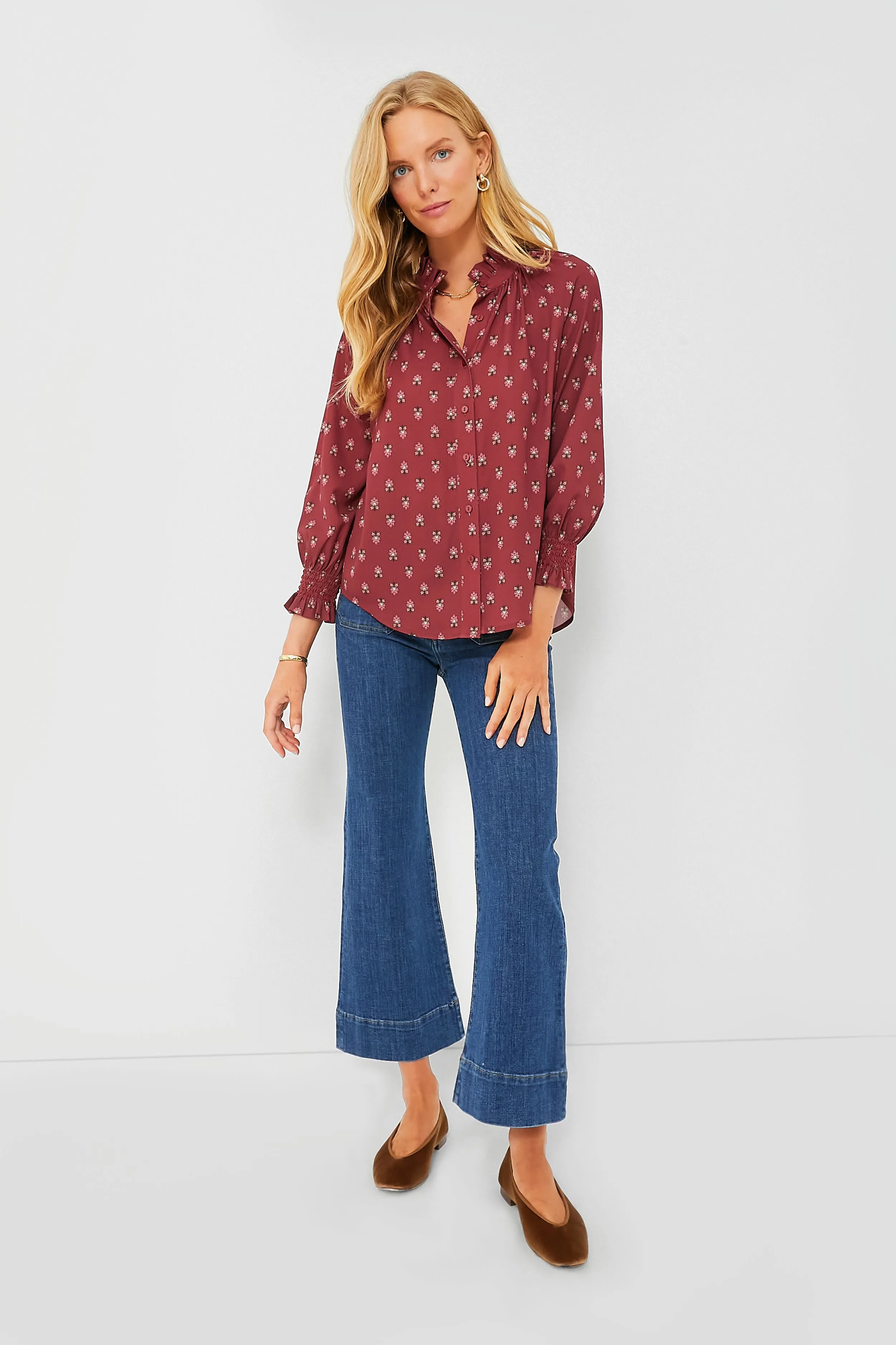 Mulberry Half Drop Schuyler Blouse