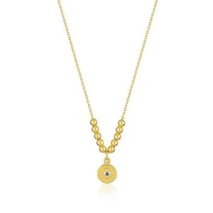 Nadia evil eye necklace in yellow gold