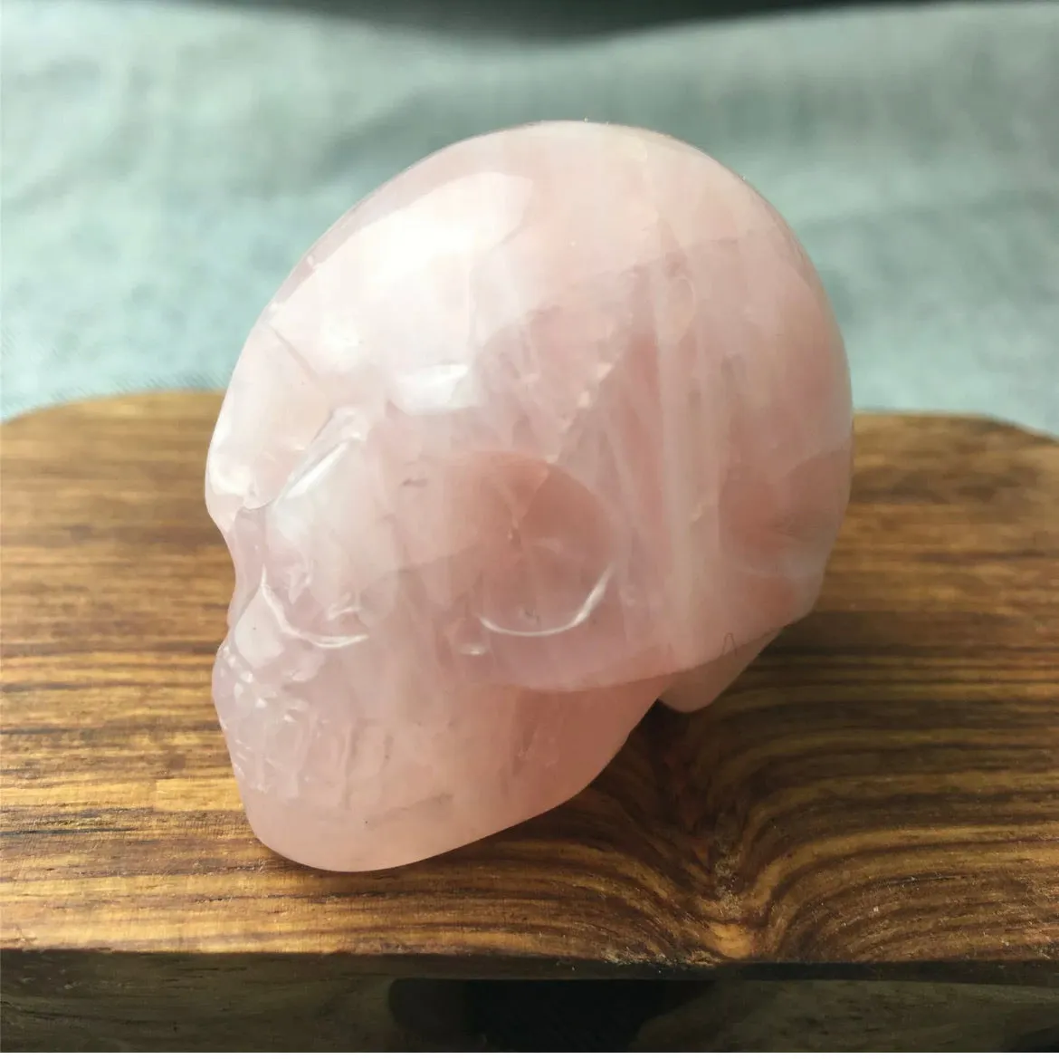 Natural Rose Quartz gemstone Skull