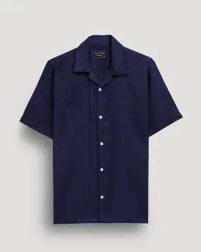 Navy half sleeve linen shirt for men