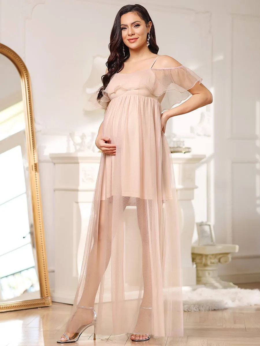 Off Shoulder A Line Floor Length Wholesale Maternity Dresses