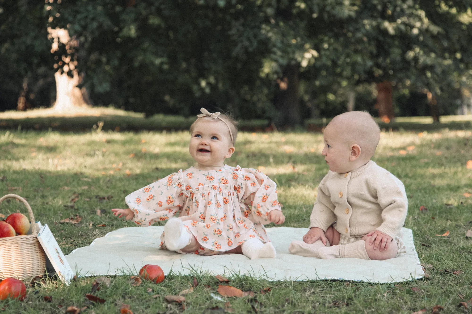 Orange/Green Floral Top & Bloomer Set