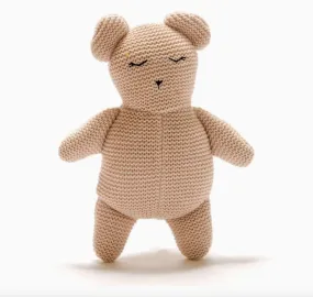 Organic Cotton Knitted Teddy Bear - Dusty Pink