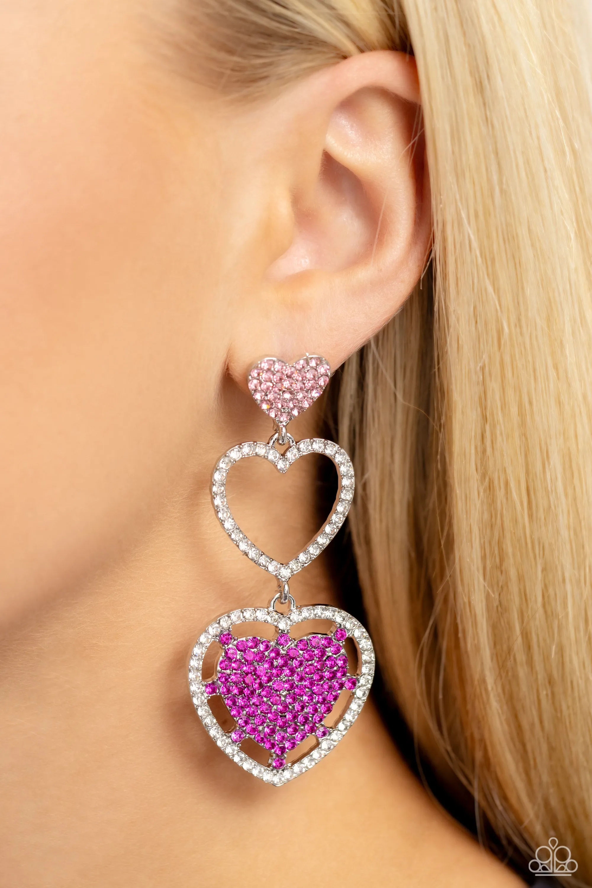 Paparazzi Couples Celebration Pink Post Earrings