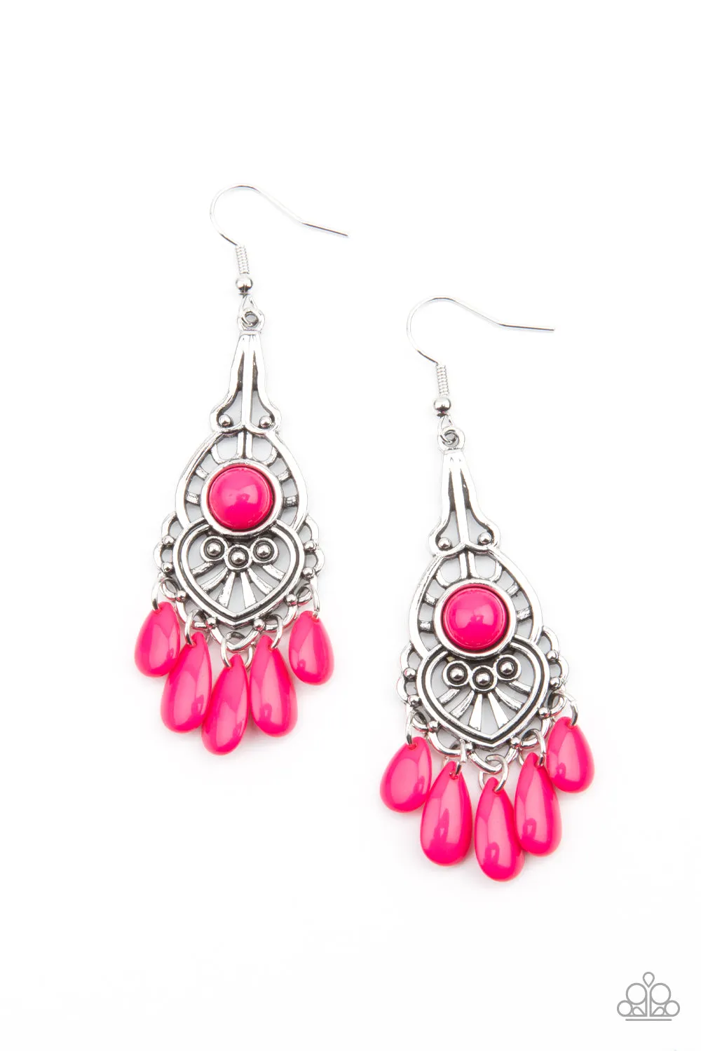 Paparazzi Earring ~ Fruity Tropics - Pink