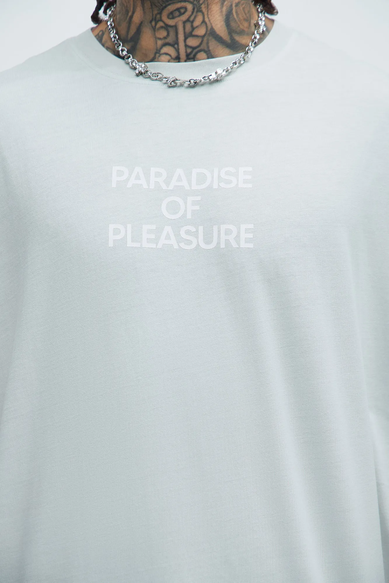 Paradise Of Pleasure Oversize Short Sleeve Tee - Grey