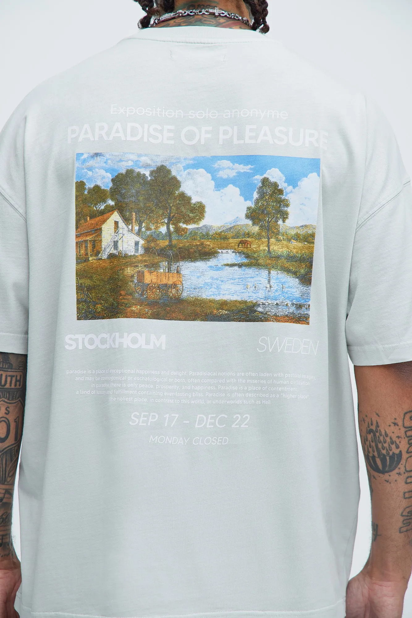 Paradise Of Pleasure Oversize Short Sleeve Tee - Grey