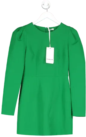 P.A.R.O.S.H. Abito Palco Green Puff Sleeve Dress UK S