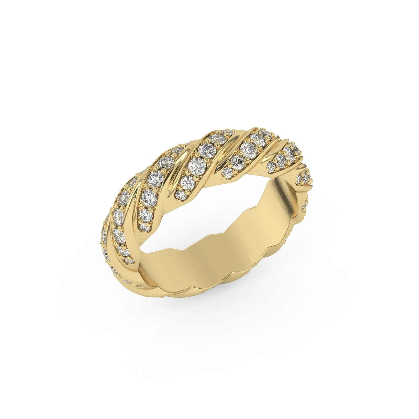 Pave Diamond Twist Ring