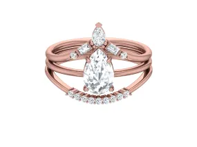 Pear shaped Moissanite engagement ring