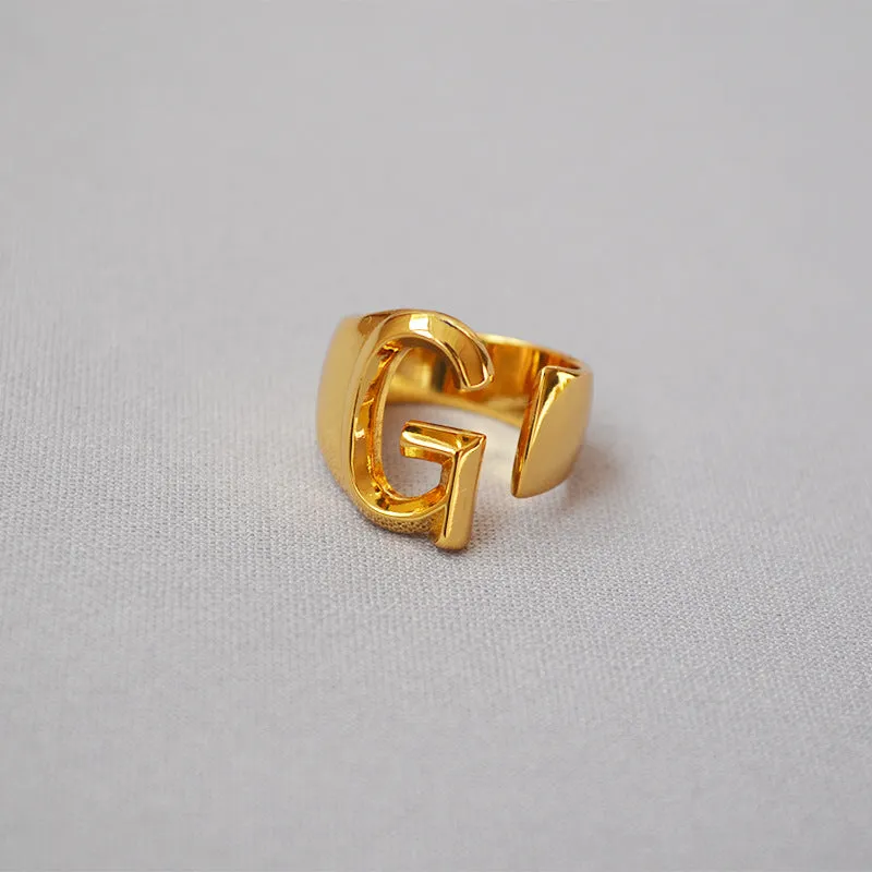 Personalized Initial Letter Ring