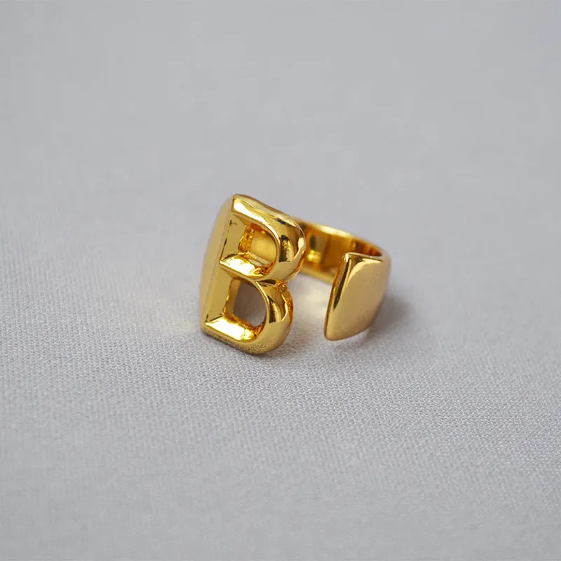 Personalized Initial Letter Ring