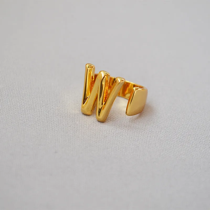 Personalized Initial Letter Ring