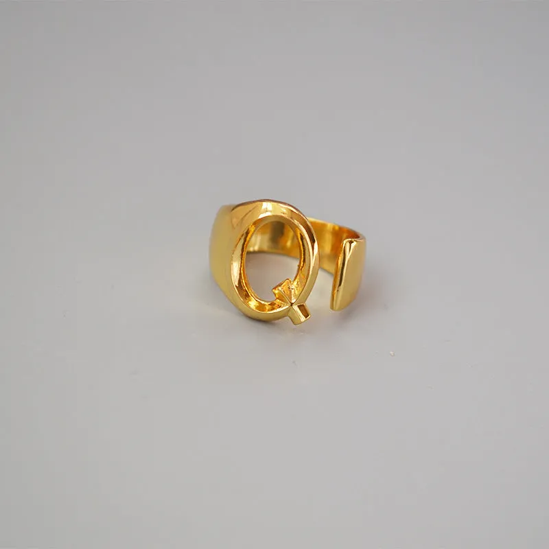 Personalized Initial Letter Ring