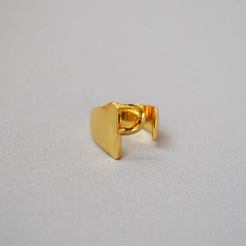 Personalized Initial Letter Ring