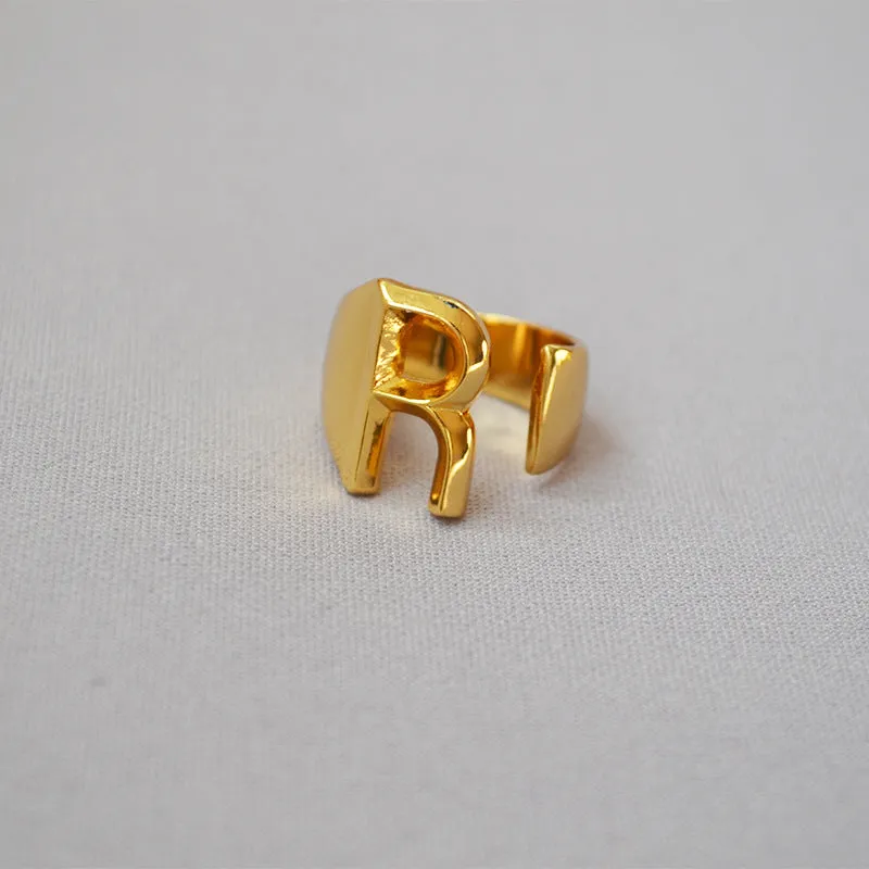 Personalized Initial Letter Ring