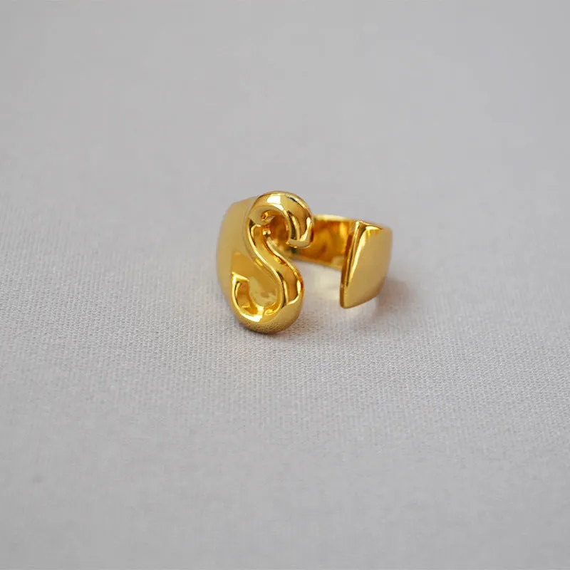 Personalized Initial Letter Ring