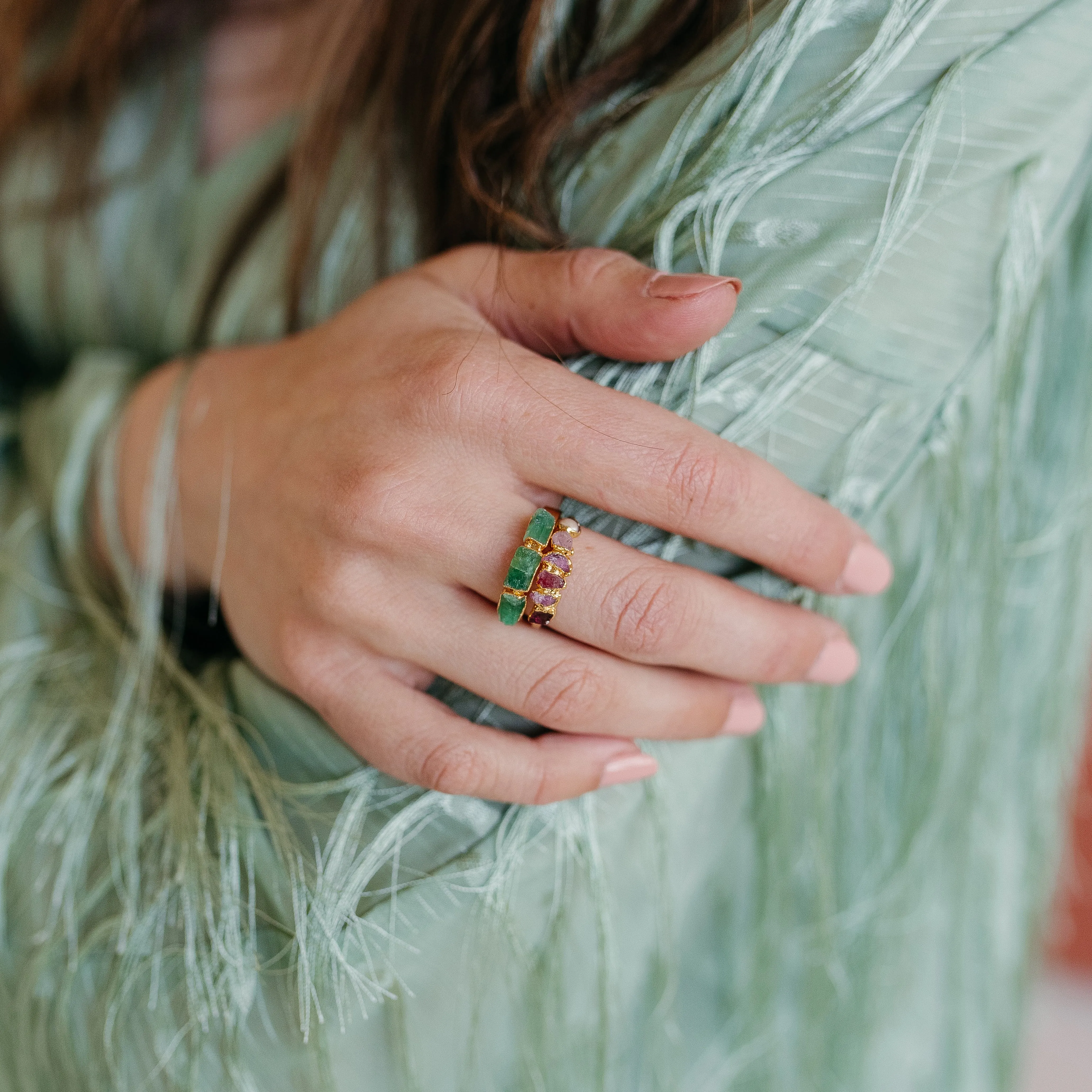 Pink Ombré Birthstone Ring