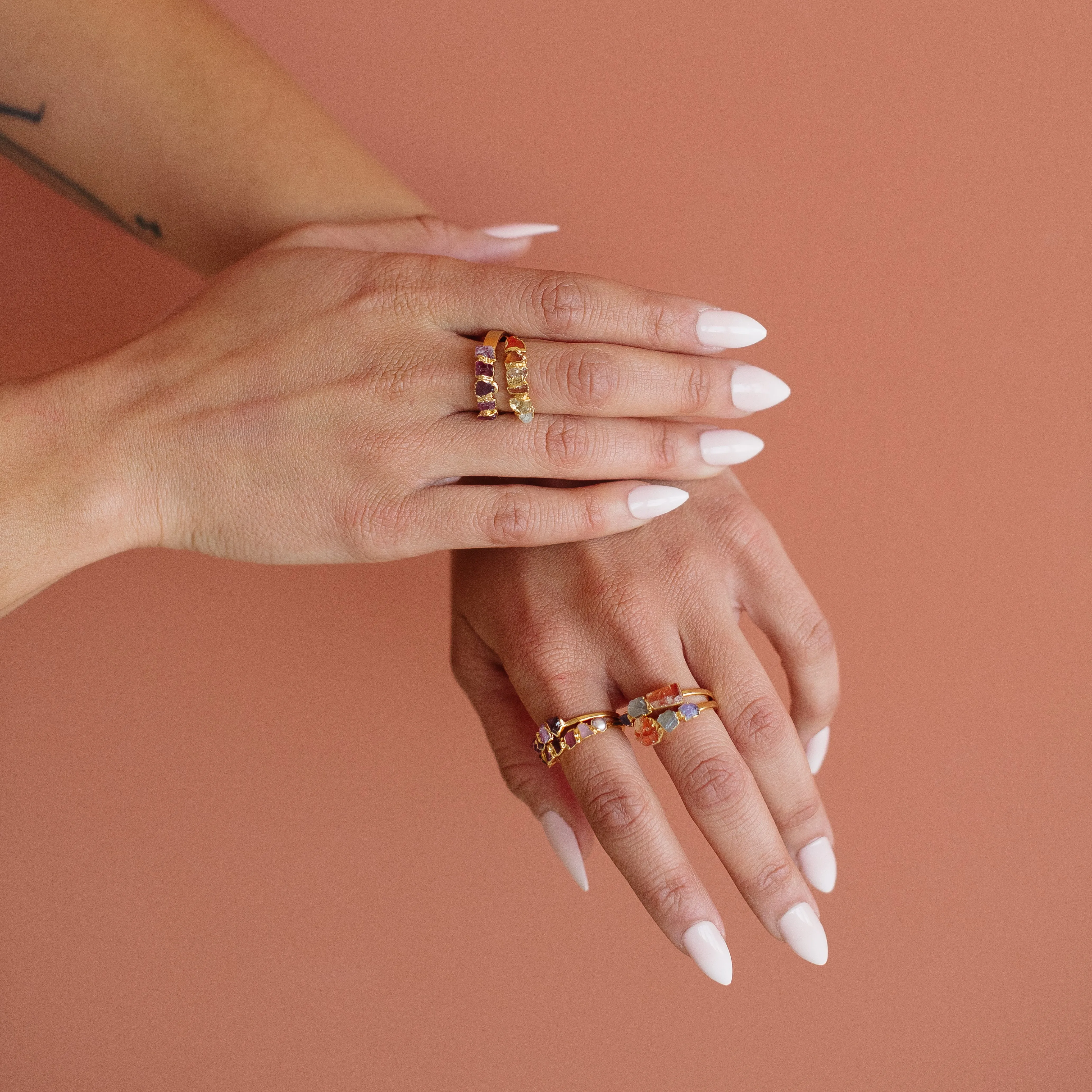 Pink Ombré Birthstone Ring