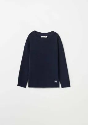 Plain Knit Jumper - Navy / Blue