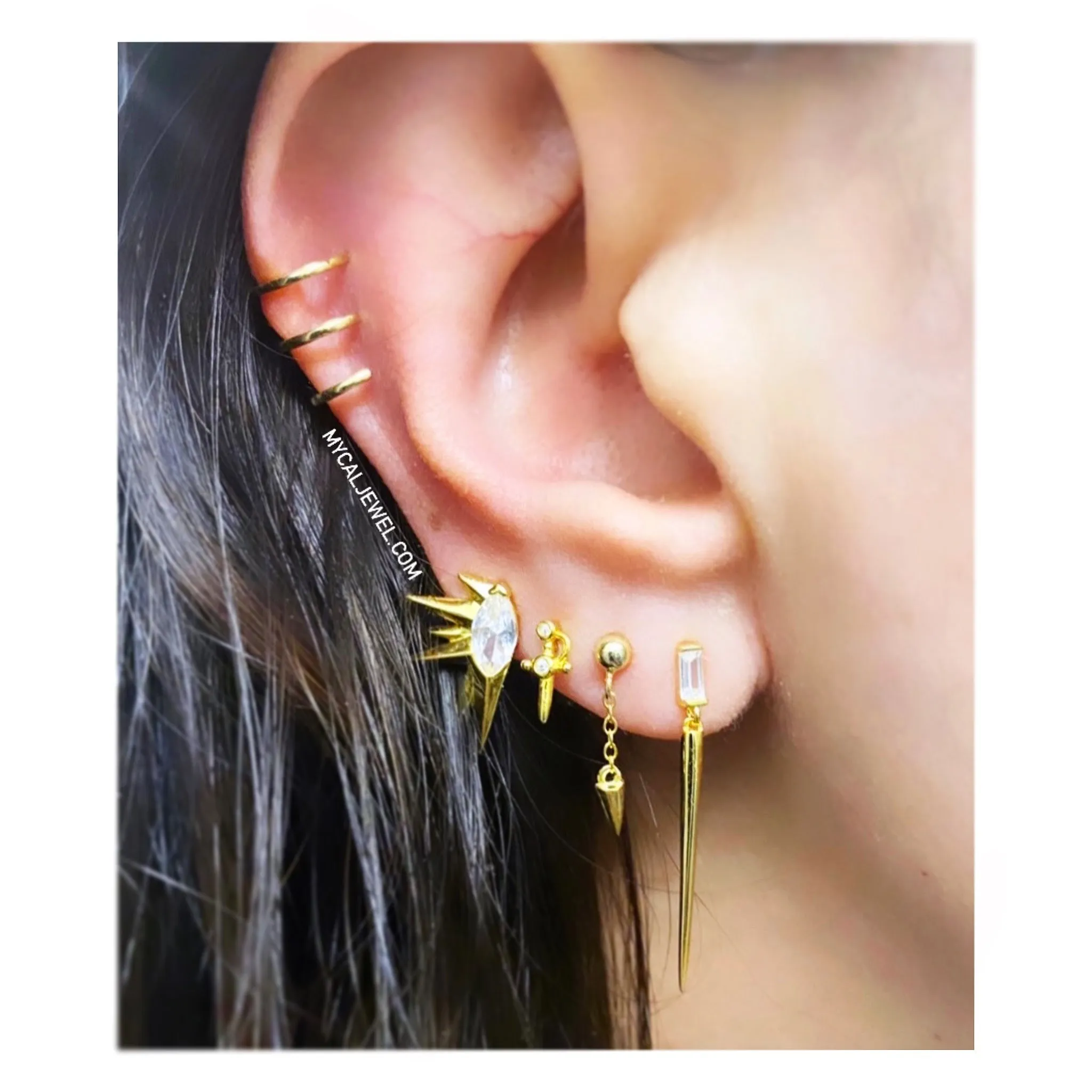 Plain Triple Thin Hoop Ear Cuff