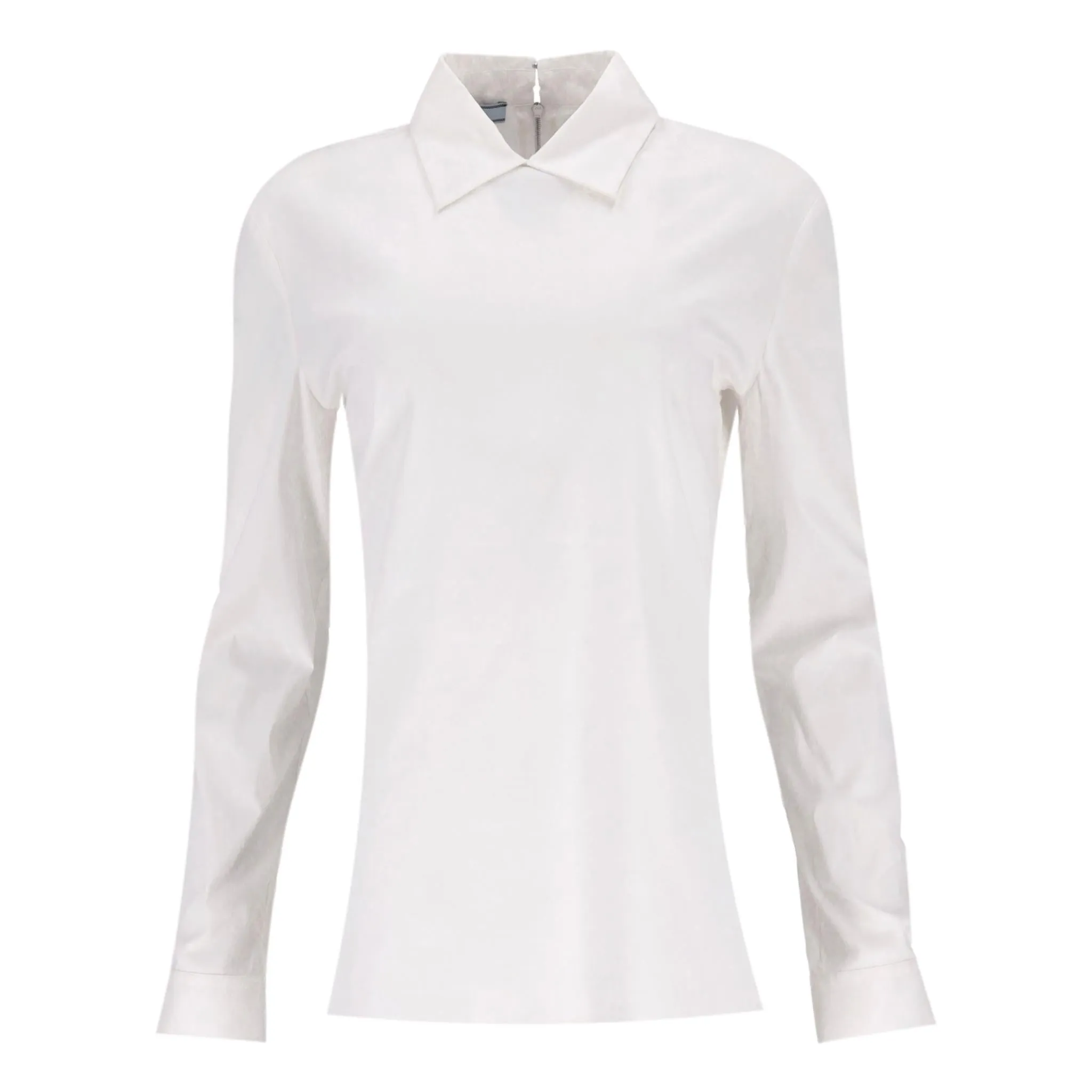 Prada Cotton Shirt With Zip-Up To Rear. Size 46IT