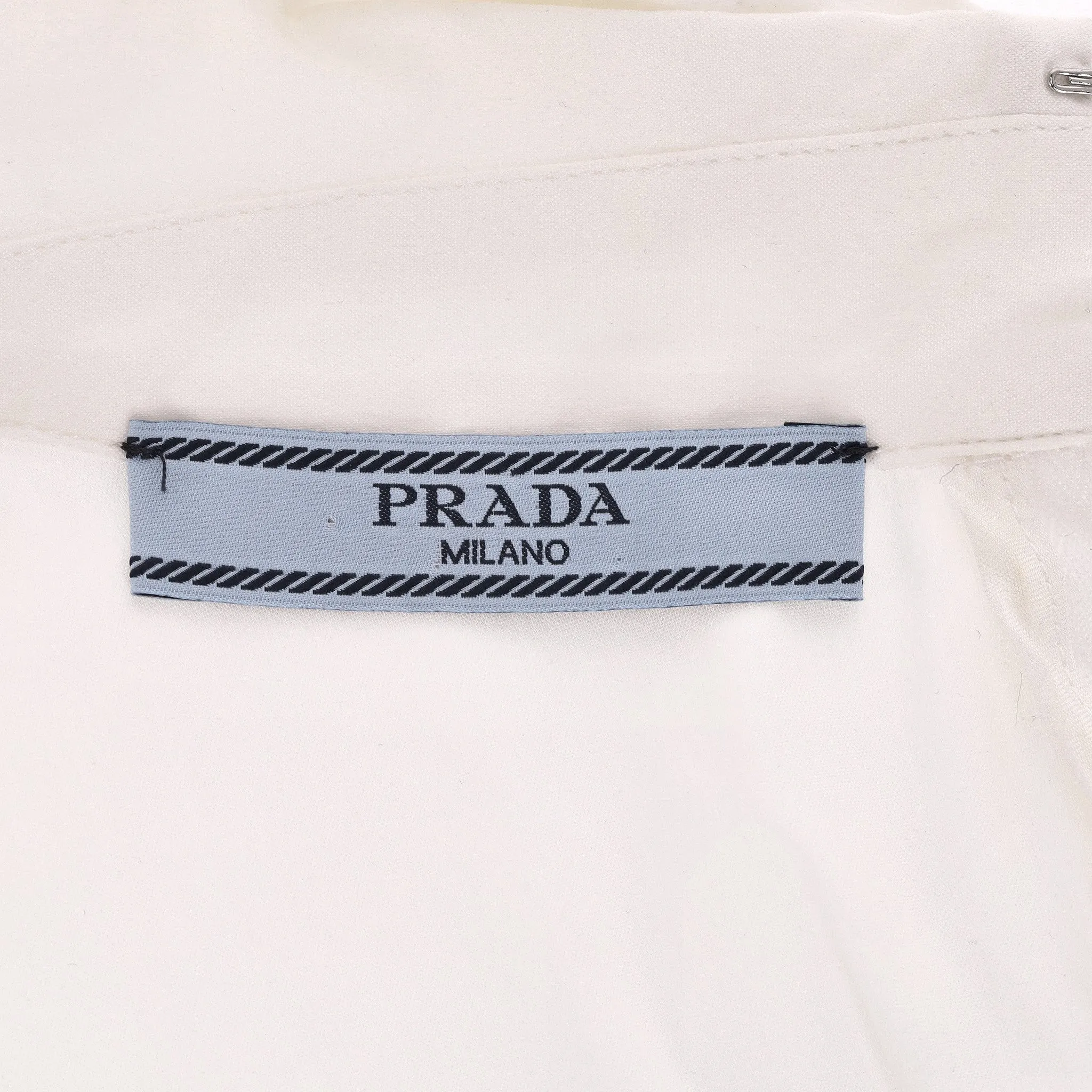 Prada Cotton Shirt With Zip-Up To Rear. Size 46IT