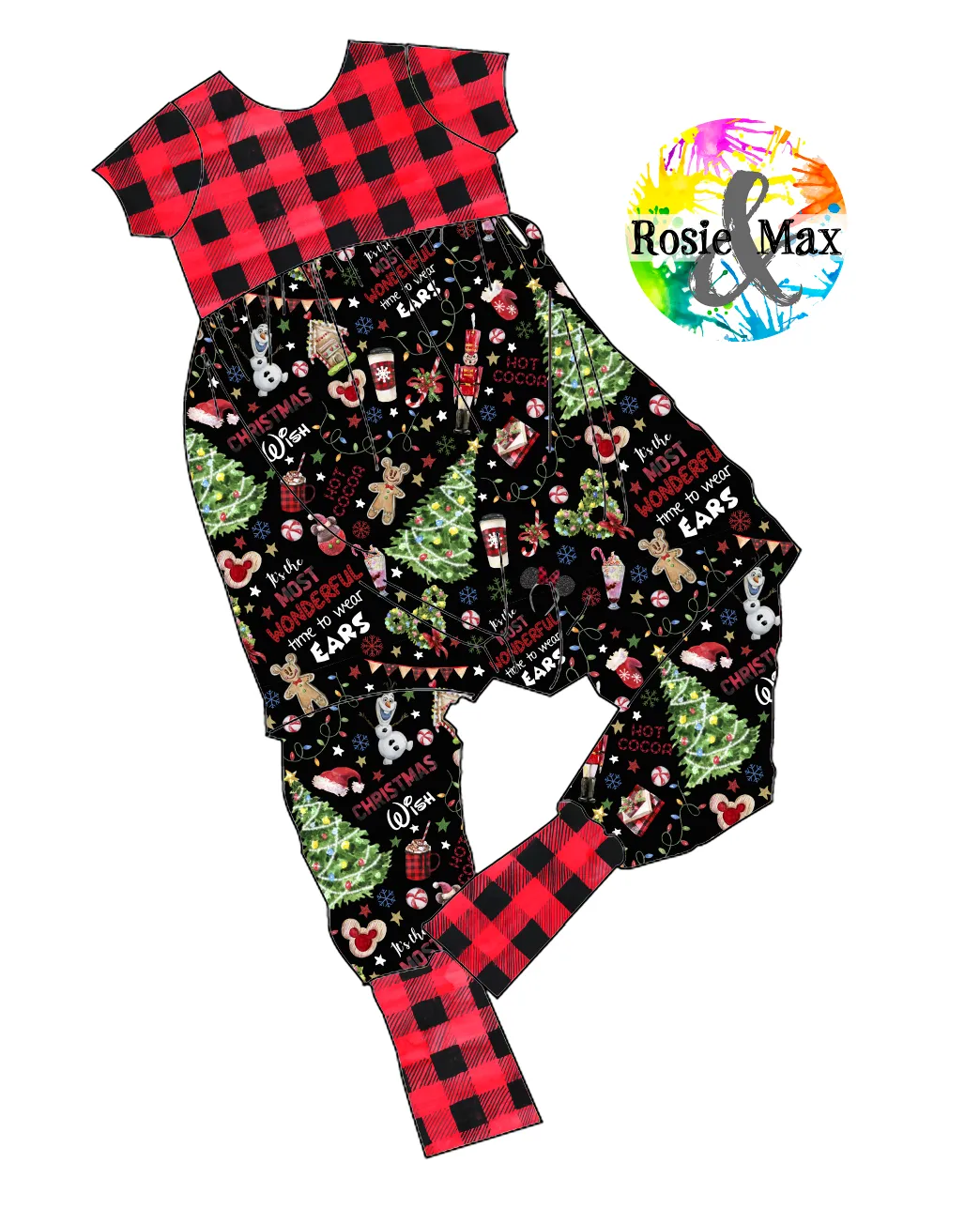 PREORDER - Christmas Wish - Black - Alley Cat Romper