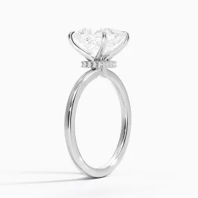 Princess Secret Halo Diamond Engagement Ring [Setting Only] - EC105Pr With 0.77 Carat Princess Shape Lab Diamond