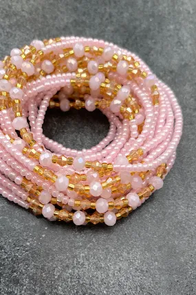 Radiant Blush Tie On Waist Beads