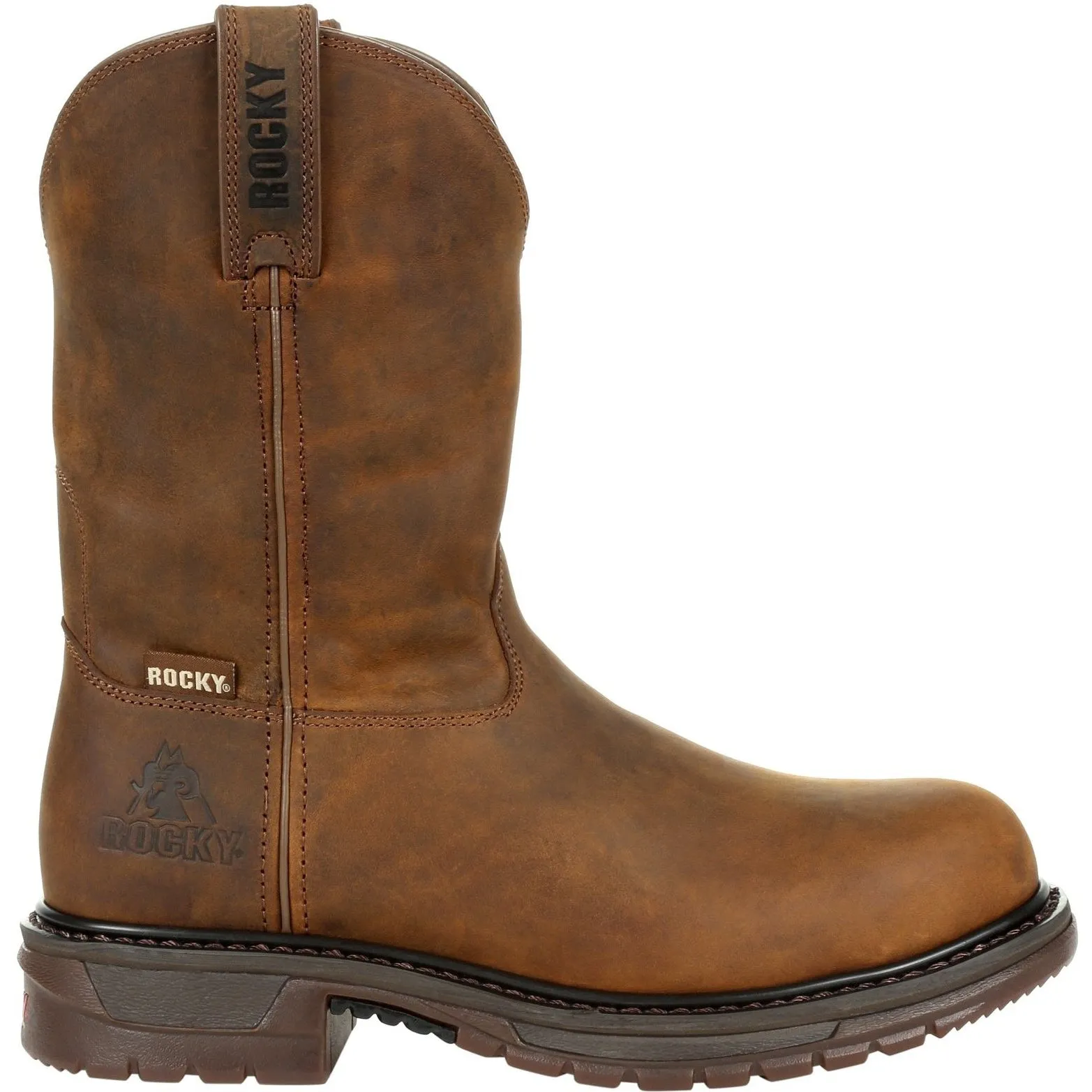 Rocky Men's Original Ride Steel Toe WP Western Work Boot Brown RKW0306