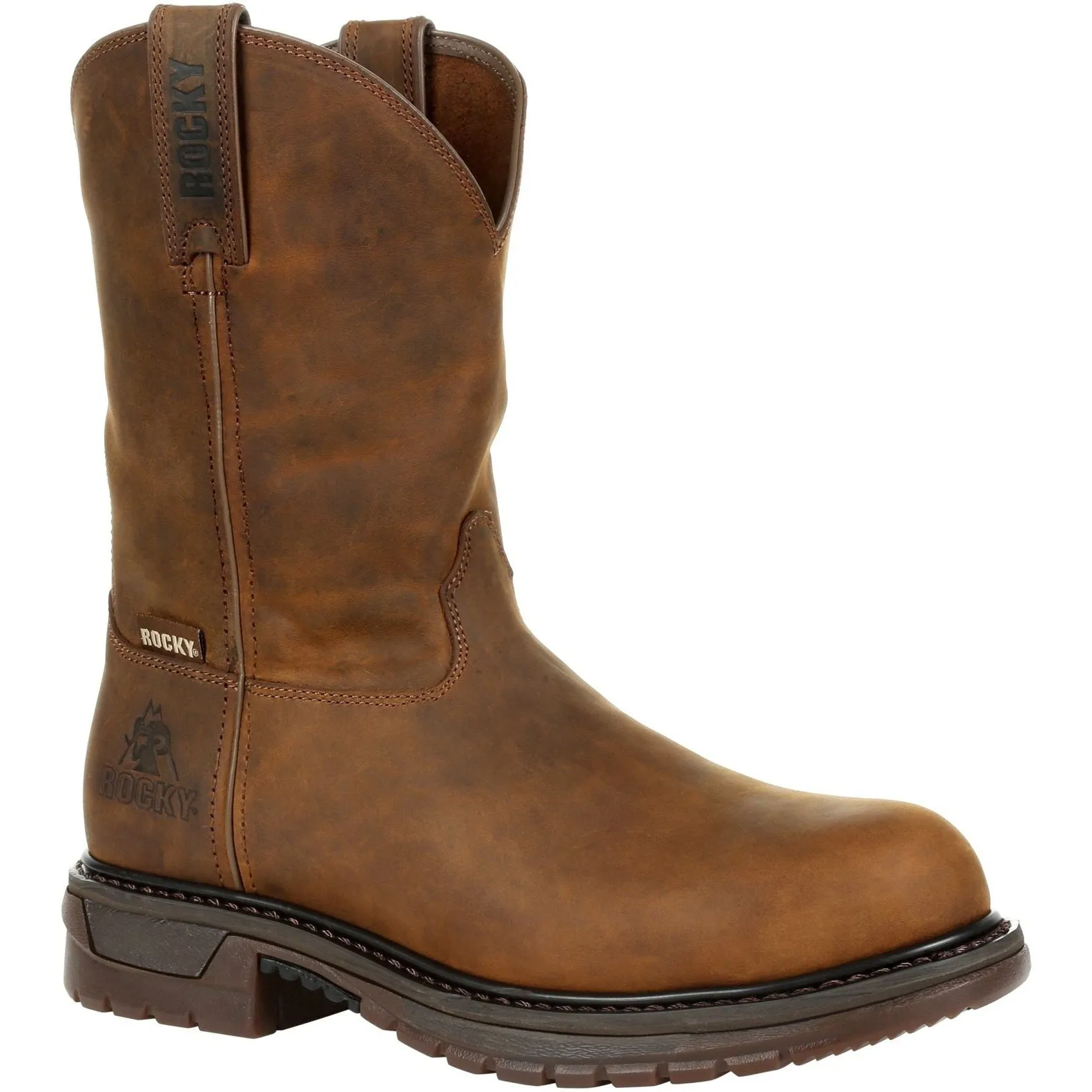 Rocky Men's Original Ride Steel Toe WP Western Work Boot Brown RKW0306