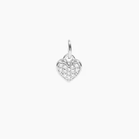 Roma Heart CZ Charm (Silver)