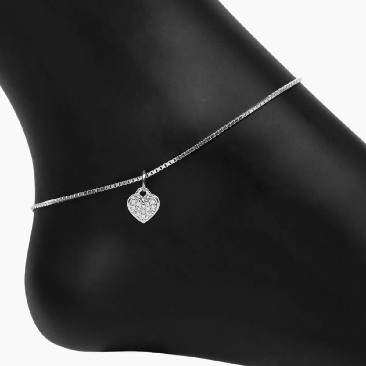 Roma Heart CZ Charm (Silver)