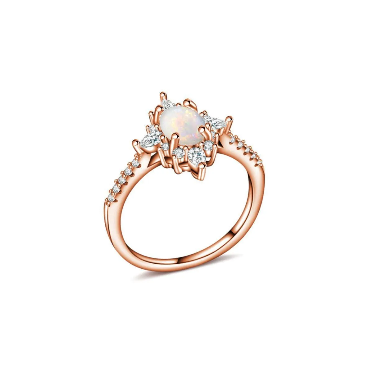 S925 Silver Sparkling Exquisite Opal Ring for Women