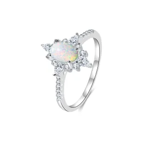 S925 Silver Sparkling Exquisite Opal Ring for Women