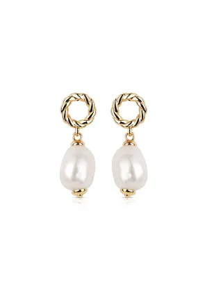 Sappho Baroque Pearl Earrings - Gold