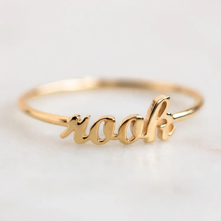 Say My Name 14K Custom Cursive Letter Ring