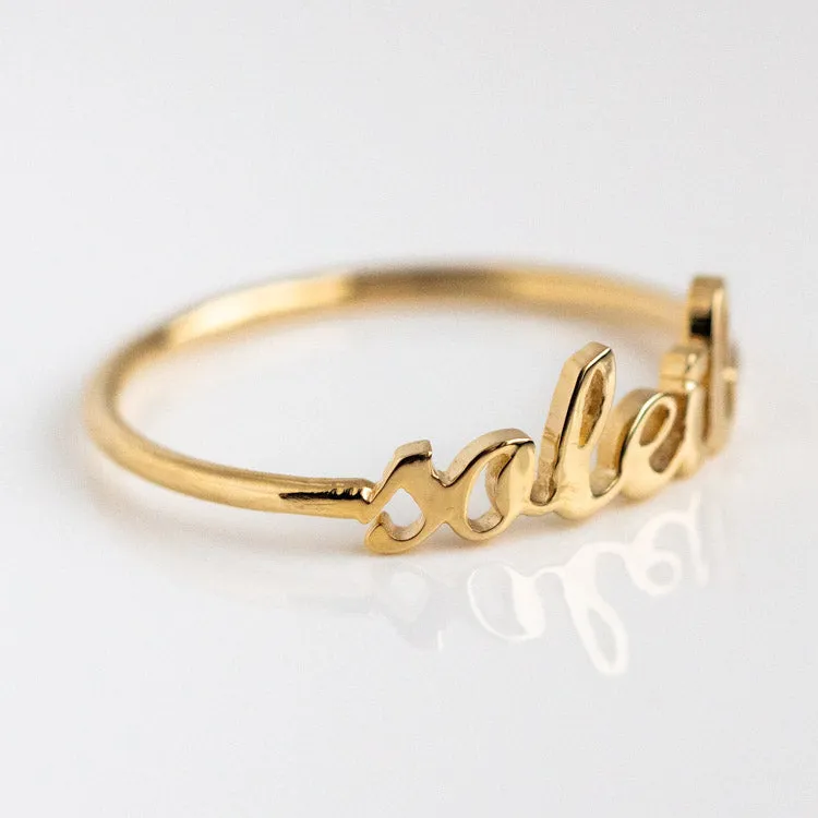 Say My Name 14K Custom Cursive Letter Ring