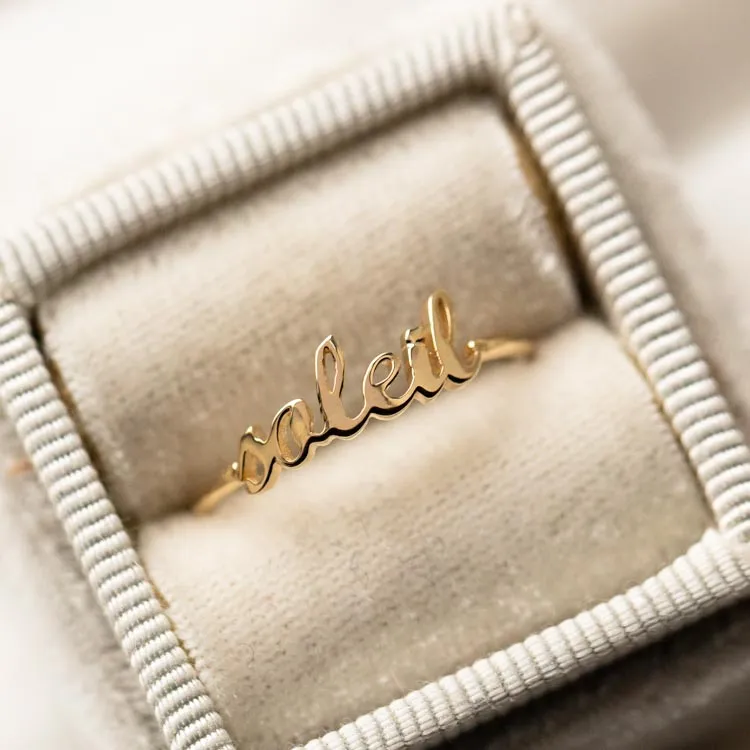 Say My Name 14K Custom Cursive Letter Ring