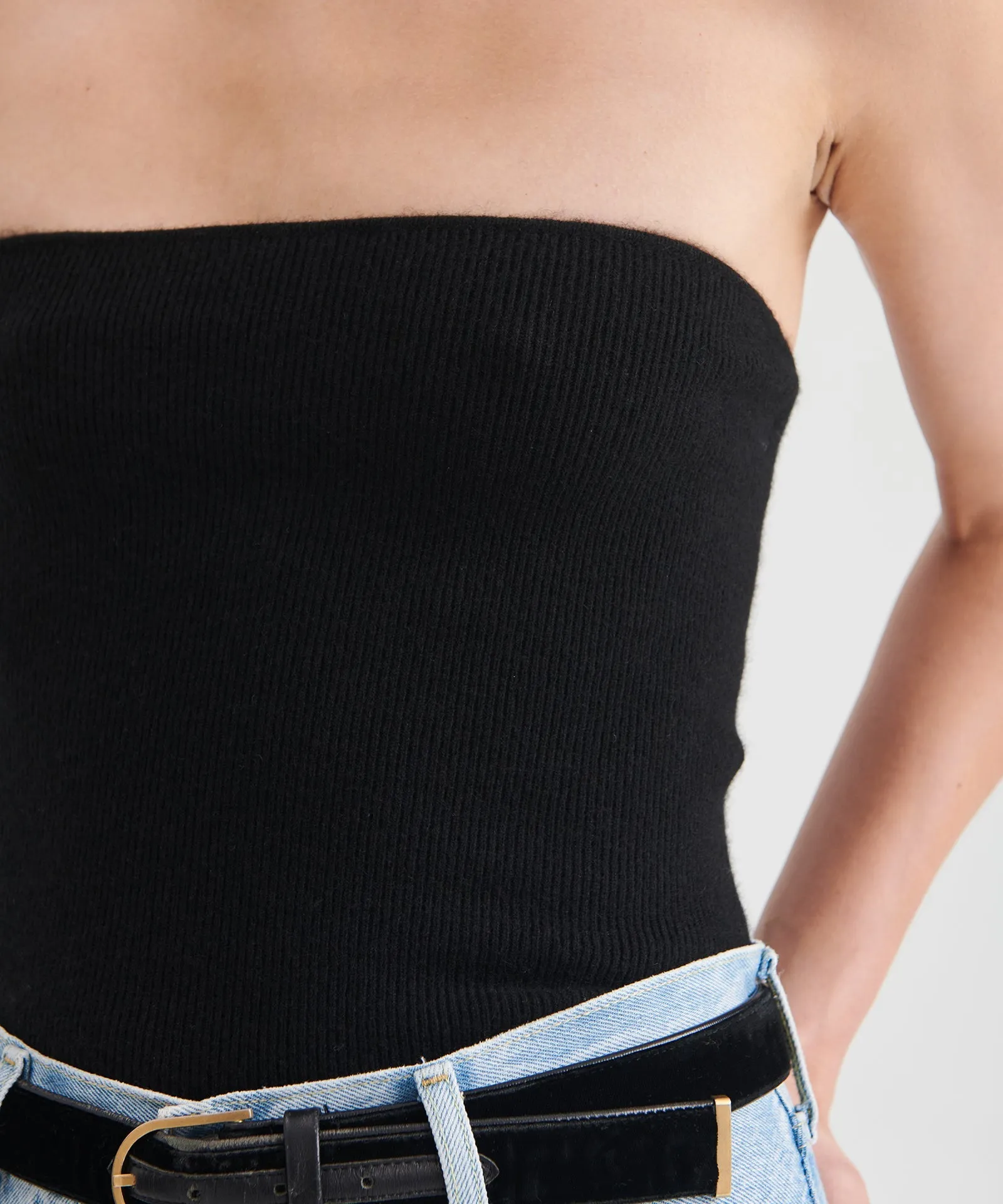 Signature Cashmere Ribbed Tube Top