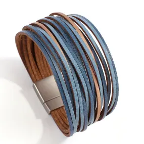 'Simple' Wide Cuff Bracelet - blue