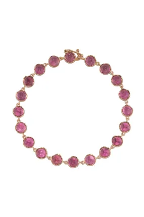 Small Pink Tourmaline Link Mixed Bracelet